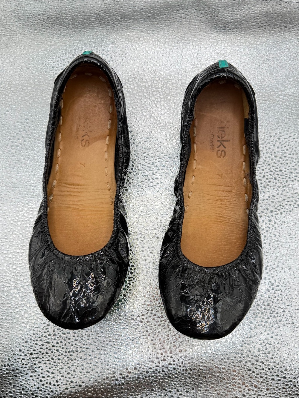 Tieks Black Patent leather Ballet Flats sz 7